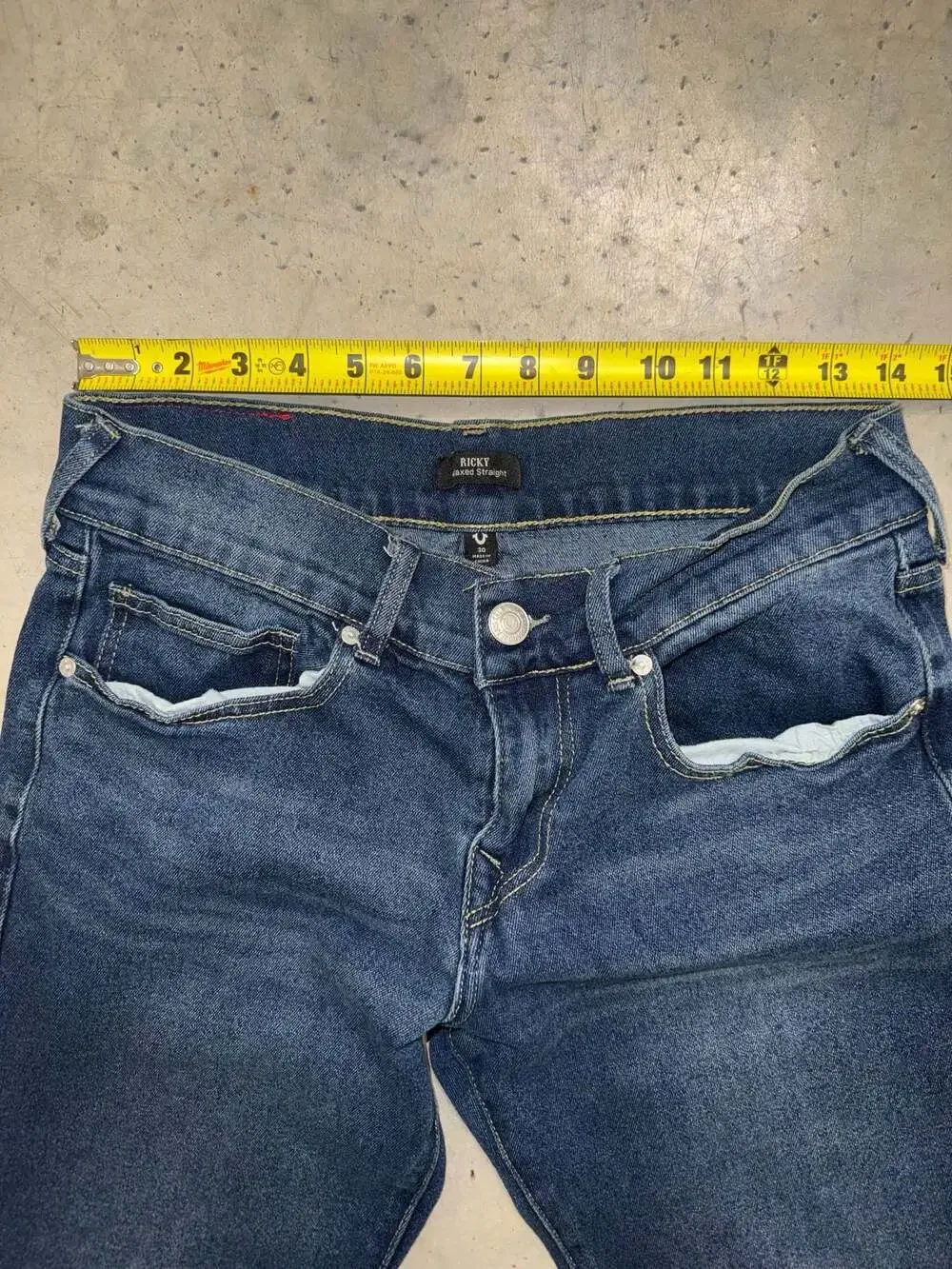 True Religion Ricky Relaxed Straight Men's Jeans Size 30 Dark Wash